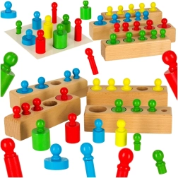 Montessori-Holzpuzzle – bunte Zylinder und Gewichte