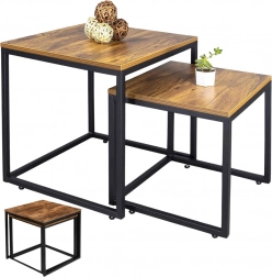 Set quadratischer Couchtische 2-in-1 rustikal