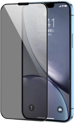 Tempered glass with black frame for iPhone 15