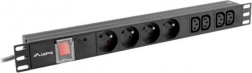 Rack PDU-lijst 1U 16A met 4 stopcontacten 230 V en 4× IEC C13, 2 m – LANBERG