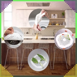 Passoire en silicone pour bonde d’évier, de baignoire et de lavabo – filtre blanc anti-obstruction