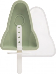 Silicone rocket-shaped popsicle mold with lid