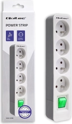 Extension Cable with Switch - 4 Sockets, 1.8m, White-Grey