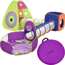 Tente pour enfants Kruzzel avec tunnels 5 en 1 avec piscine à balles et balles - 1 pièce
