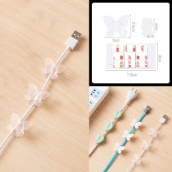 Decorative Cable Holder 9 pcs - Transparent Butterfly