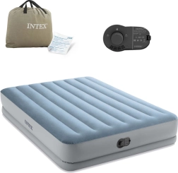 Inflatable double bed INTEX 203 × 152 × 36 cm with built-in electric pump