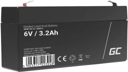 Wartungsfreie AGM-Batterie GREEN CELL 6 V 3,2 Ah für Alarme, Kassen und Spielzeug