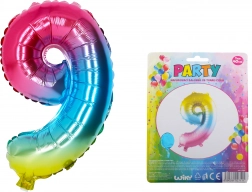 Inflatable Rainbow Balloon Number 9