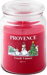 Duftkerze im Glas PROVENCE Weihnachtlicher Schneemann 95 Std.