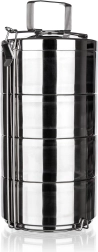 Porte-repas en acier inoxydable à double paroi 16 cm, 4 niveaux AKCENT