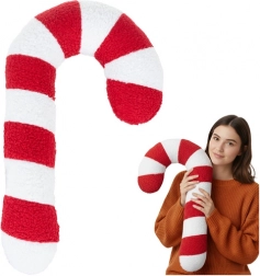 Weihnachtsdeko Ruhhy – weicher Kissen-Zuckerstab in Weiß‑Rot