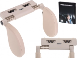 Autositz-Reisekissen für Kopf und Nacken, verstellbar – Beige