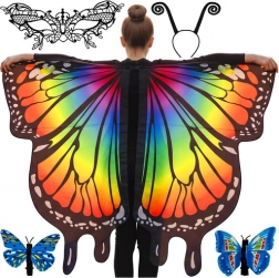 Kinder vlinderkostuum met grote vleugels KRUZZEL, masker en diadeem