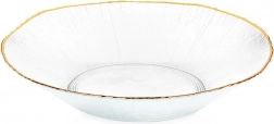 Saladier en verre avec bord doré 29,5 cm, 1,6 l