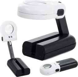 Hand-Leselupe 16x mit LED-Beleuchtung