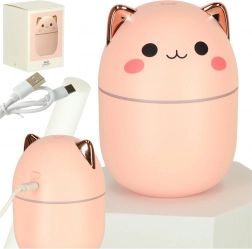 Luftbefeuchter und Aroma-Diffusor Kätzchen rosa mit RGB-Beleuchtung