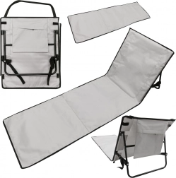 Faltbare Strandmatte mit Rückenlehne 2-in-1 grau mit Tasche