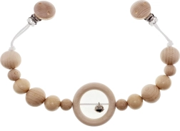 Hess Stroller Chain with Jingle Bell, Natural, Long