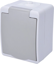 Prise extérieure Solight pour milieux humides IP54 grise - 1 pièce