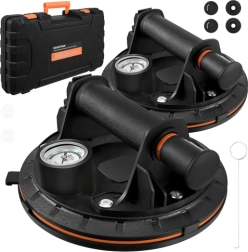 Vakuum-Saugheber mit Pumpe Bigstren – Set 2 Stk., 200 kg, Manometer, Koffer