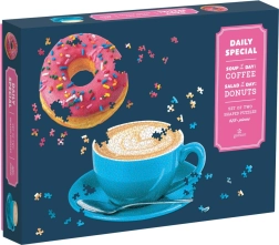 Special 2-in-1 puzzle set – donut and coffee cup, approximately 625 pieces