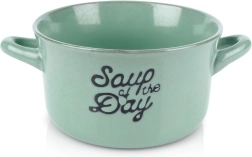 Keramische soepkom met twee oren 600 ml, groen