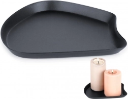 Metal black tray for candles and decor 17 × 15.5 cm