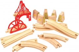 Wooden Train Bridge Set 18 pieces Bigjigs Rail