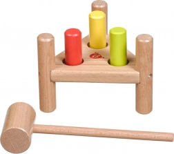 Wooden Triangle Hammering Bench with 3 Pegs