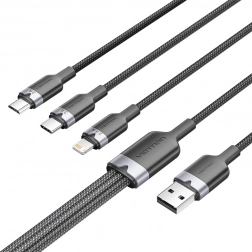 USB 2.0 Cable 3 in 1 Vention - USB-C, Lightning, and Micro-B