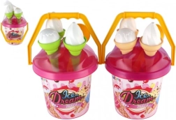 Zandset ijsje roze emmer