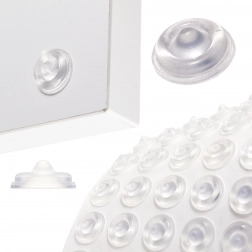 Selbstklebende Silikon-Puffer 13 mm – transparent, 50 Stk.