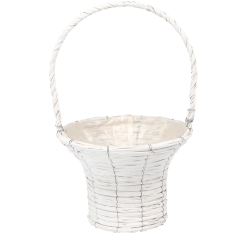 White wicker planter basket 32 × 52 cm
