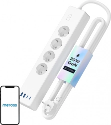 Multiprise intelligente Meross MSP844 avec charge rapide, 4 prises + 2× USB‑A + 2× USB‑C (Matter)