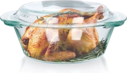 Plat en verre résistant à la chaleur avec couvercle 1,4 l + 430 ml