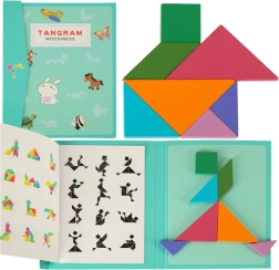 Magnetic Tangram Book – Wooden Montessori Logic Puzzle 3D