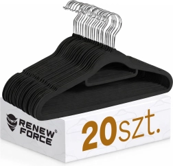 Rutschfester Kleiderbügel schwarz – Set mit 20 Stück