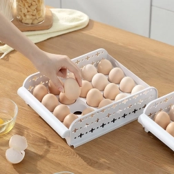 Dispenser/drawer for 20 eggs.