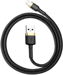 baseus cafule laad- en datakabel usb – lightning 2 m, goud/zwart