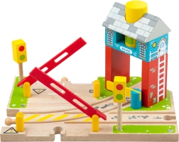 Wooden Railway Crossing with Signal