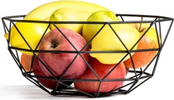 Metallische geometrische Obstschale Schwarz 28 cm Vilde