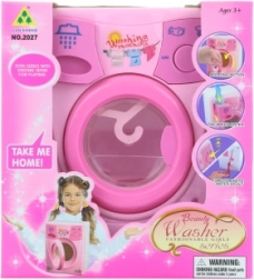 Children's water washing machine, battery-powered, pink