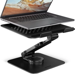 Aluminum laptop stand 10–17.3" with height adjustment and 360° rotation AXAGON