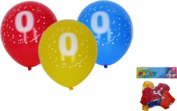 Ballonnen 30 cm met cijfer 0 – set van 5 stuks