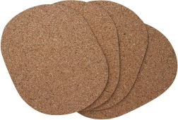 Set kurken placemats voor op tafel 22 × 30 cm (4 stuks)