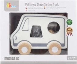 Camion en bois à tirer et boîte à formes