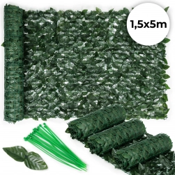 Künstliche Efeu-Zaun 500x50 cm für Balkon in grüner Farbe