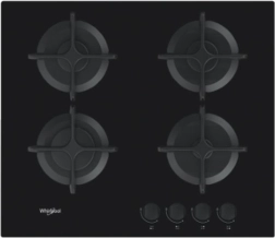 WHIRLPOOL Glass Gas Cooktop, 4 Burners
