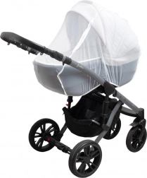 Luxuriöses Moskitonetz mit Reißverschluss für Kinderwagen New Baby weiß