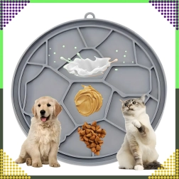Tapis de léchage en silicone gris pour chiens et chats